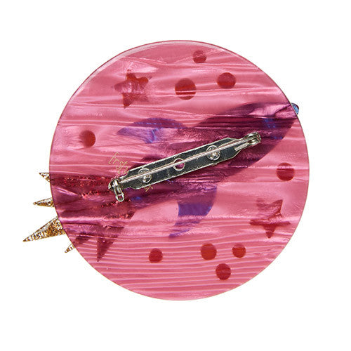 Erstwilder Blast Off Rocket Launch Brooch Pin Back