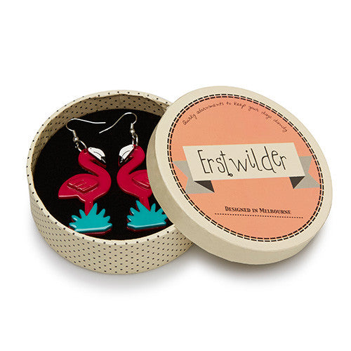 Erstwilder Flamboyant Flamingo Fair Bird Earrings Box