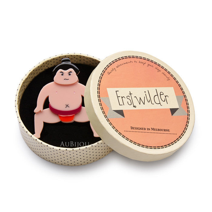 Erstwilder He Be Rikishi Sumo Wrestler Brooch Pin Box