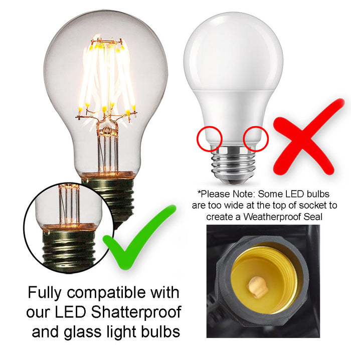 Extra Long 25FT Single Socket Black Weatherproof Outdoor Pendant Light Lamp Cord - Electrical Swag Light Kit - PaperLanternStore.com - Paper Lanterns, Decor, Party Lights & More
