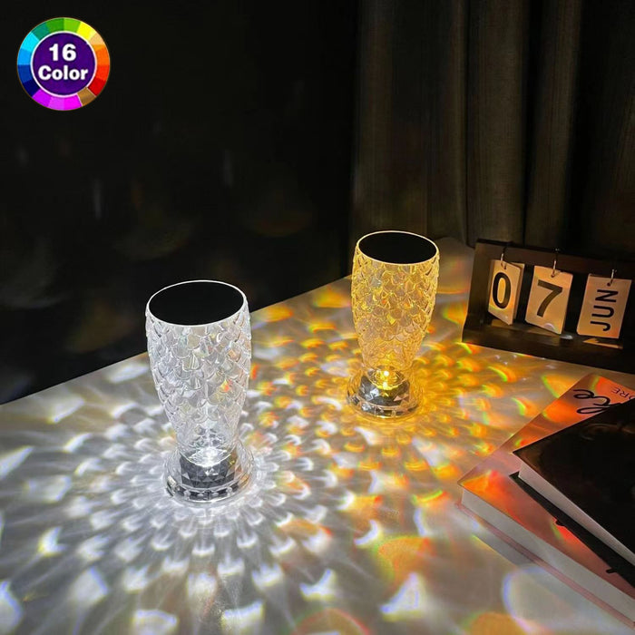 Fish Scale LED Crysta Touch Rechargeable Lamp cjdropshipping