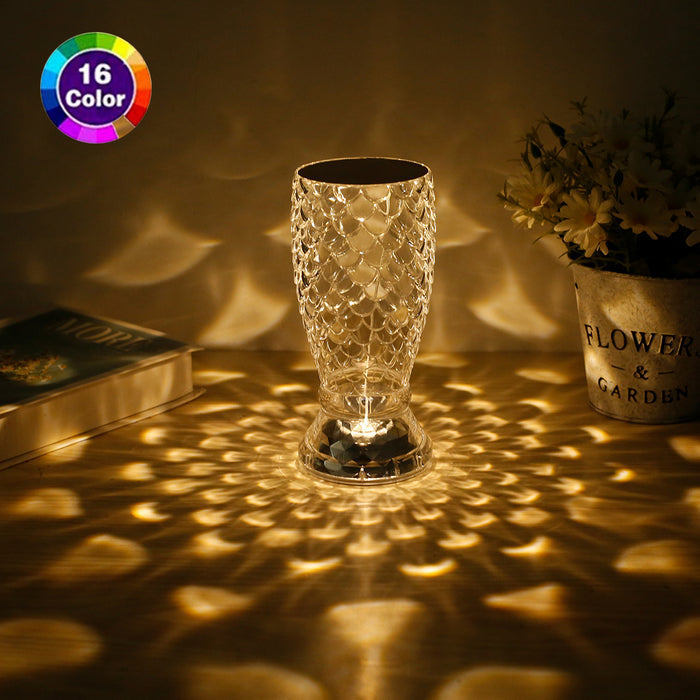 Fish Scale LED Crysta Touch Rechargeable Lamp cjdropshipping