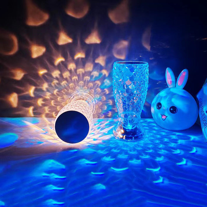 Fish Scale LED Crysta Touch Rechargeable Lamp cjdropshipping