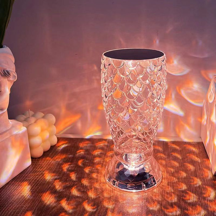 Fish Scale LED Crysta Touch Rechargeable Lamp cjdropshipping
