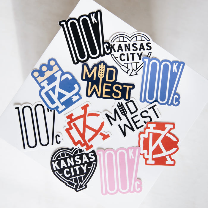 Flint & Field KC Arrowhead Sticker - White