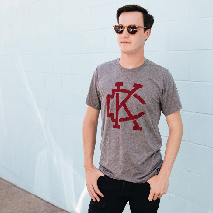 Flint & Field KC Arrowhead Tee - Grey