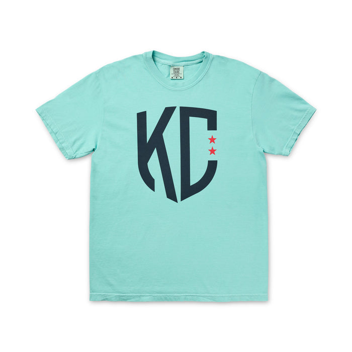 Flint & Field KC Teal Shield Soccer Tee