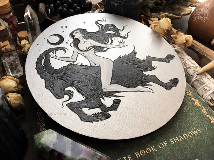 Flying Witch - Silver - Altar Pentacle