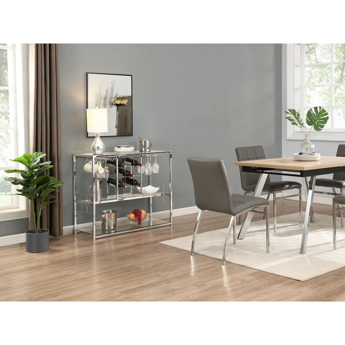 Franklyn Stainless Steel & Glass Wine Rack