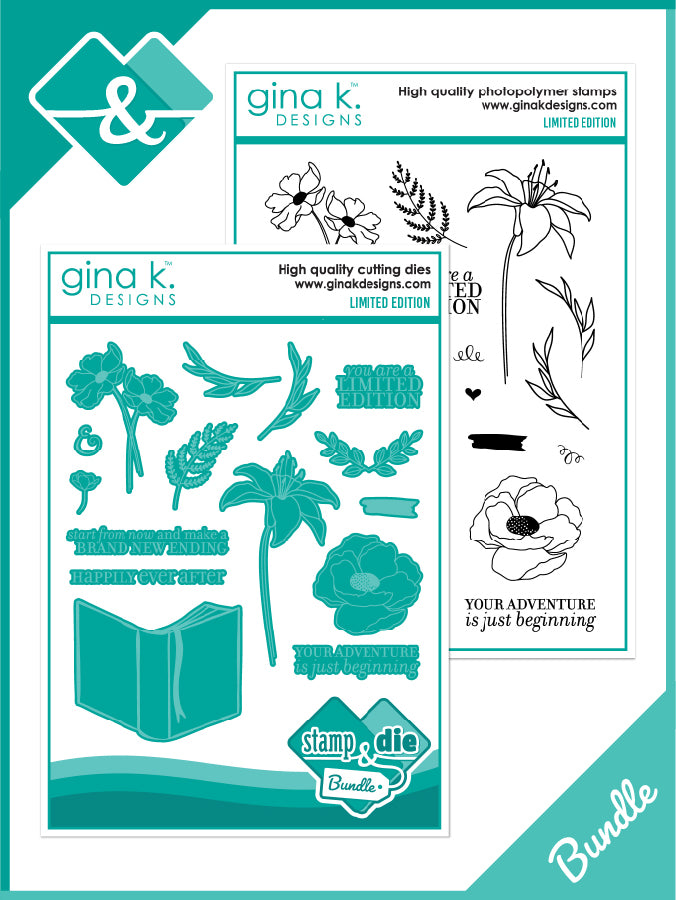 Gina K. Designs - Stamp & Die Set - Limited Edition. Available at Embellish Away located in Bowmanville Ontario Canada.