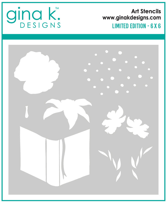 Gina K. Designs - Stencil - Limited Edition. Available at Embellish Away located in Bowmanville Ontario Canada.