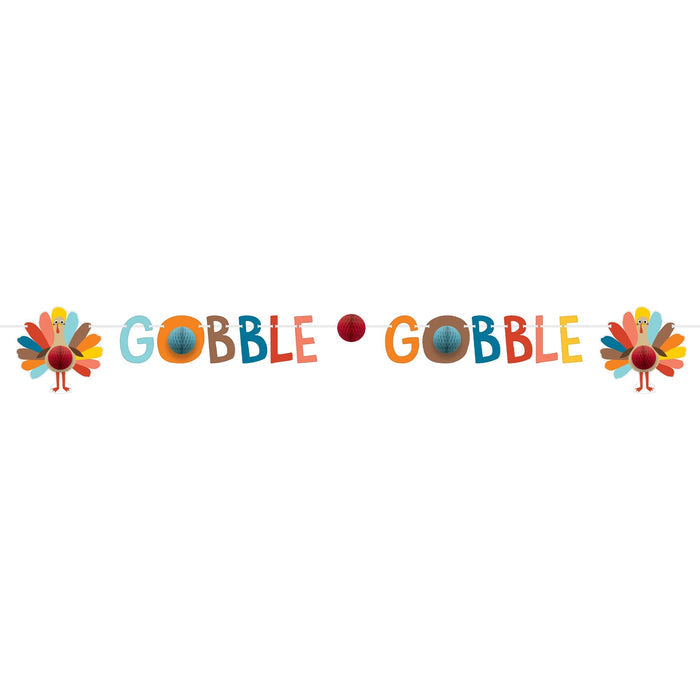 Gobble Gobble Turkey Day Banner
