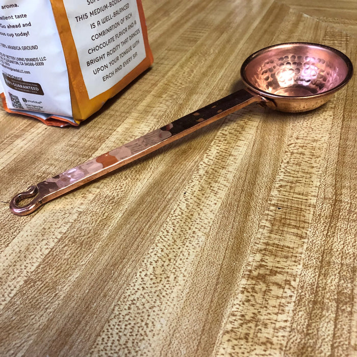 Hammered Copper 1oz Coffee Scoop - Old West Iron