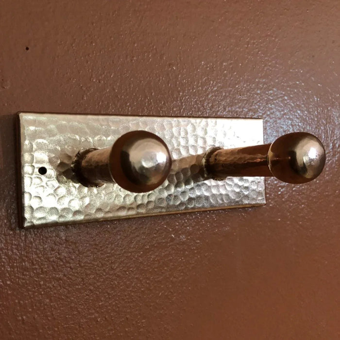 Hammered Copper Double Hook - Old West Iron