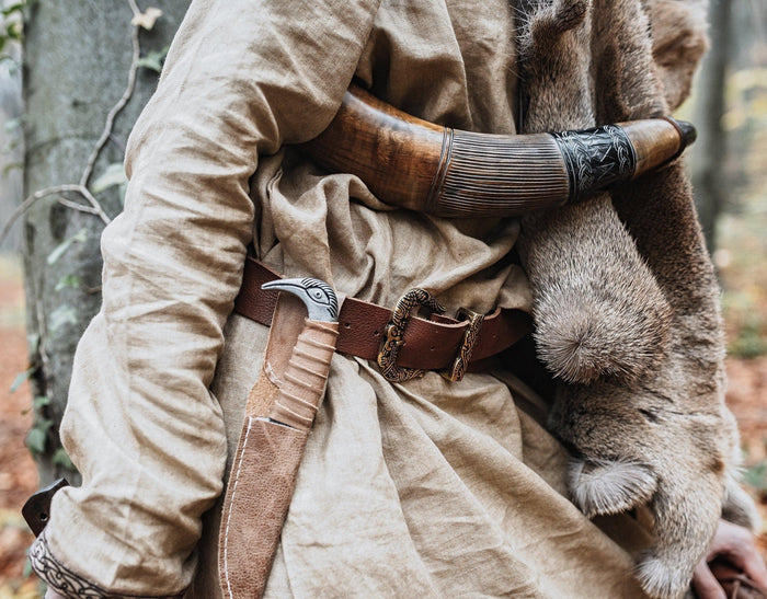 Hand Forged Raven's Head Viking Knife - Old West Iron