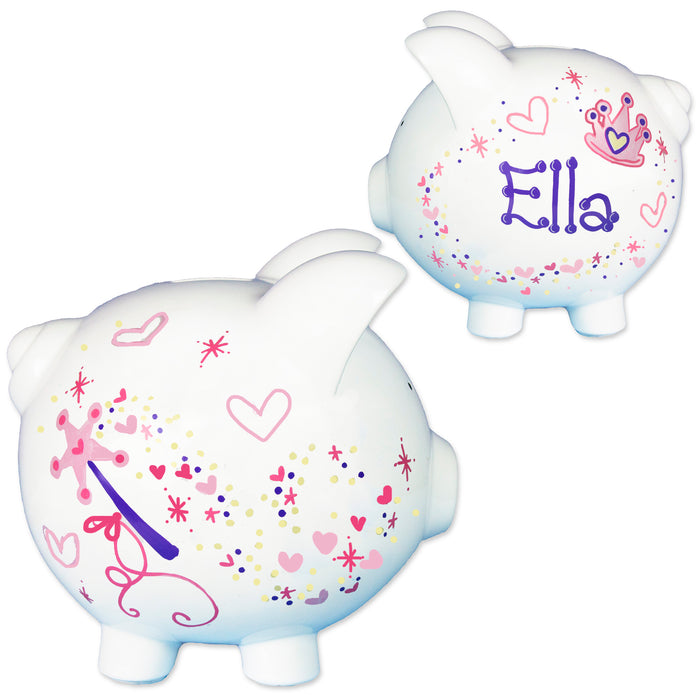 Hand Painted Personalized Classic Princess Piggy Bank