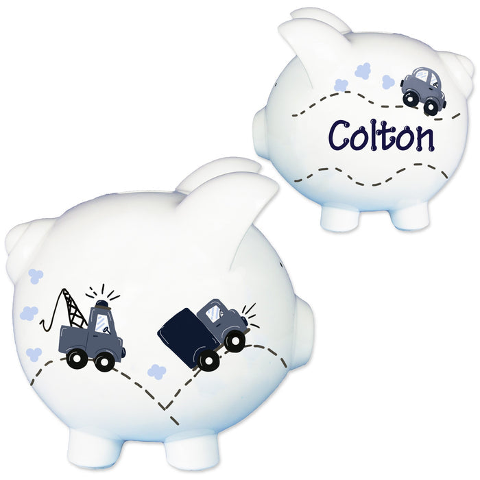 Hand Painted Personalized Classic Transportation Piggy Bank