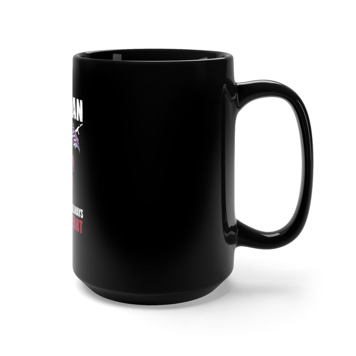 Heartfelt Bond: 15oz Military Design Black Mug for Veteran-Daughter Duos