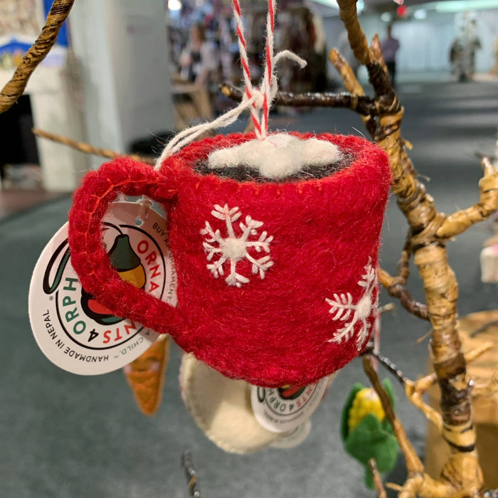 Hot Chocolate Felt Wool Ornament