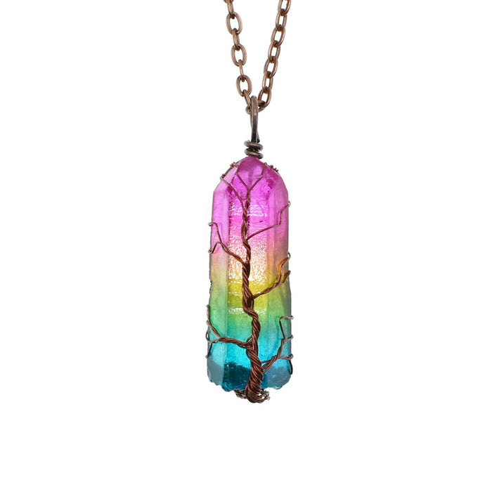 Hot Selling Stone Crystal Pillar Tree Of Life Pendant In Europe And America cjdropshipping