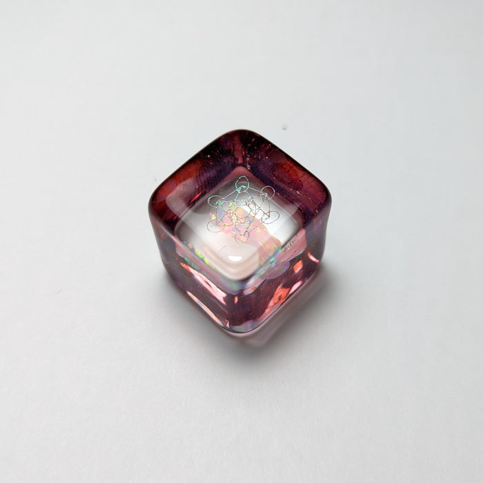 Jes Durfee Opal Pink Cube Paperweight