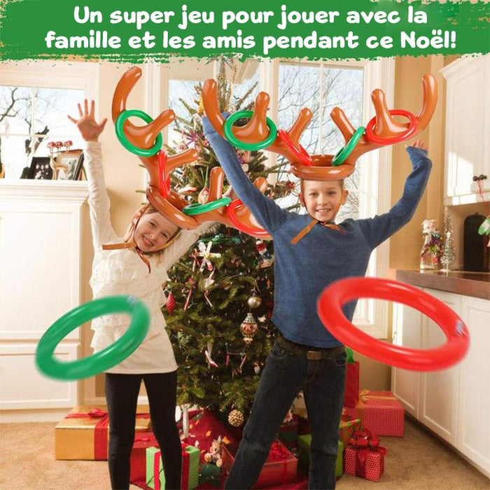 Jeu de Lancer de Bagues en Bois de Renne de Noël ciaovie