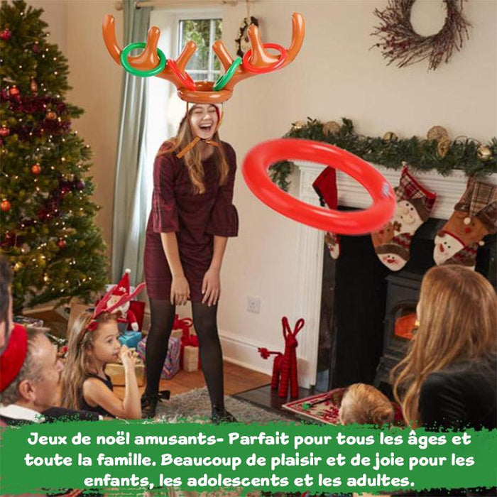 Jeu de Lancer de Bagues en Bois de Renne de Noël ciaovie