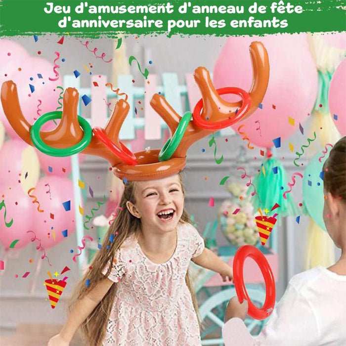 Jeu de Lancer de Bagues en Bois de Renne de Noël ciaovie