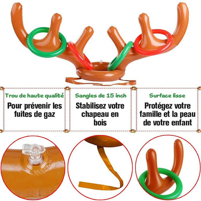 Jeu de Lancer de Bagues en Bois de Renne de Noël ciaovie