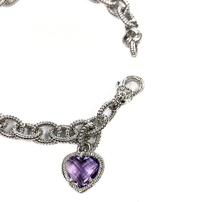 Judith Ripka Chain Link Bracelet with Amethyst