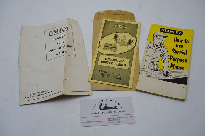 LOT OF 3 STANLEY PLANE BROCHURES - 1950s