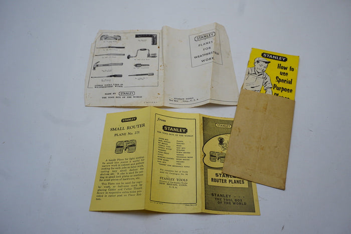 LOT OF 3 STANLEY PLANE BROCHURES - 1950s