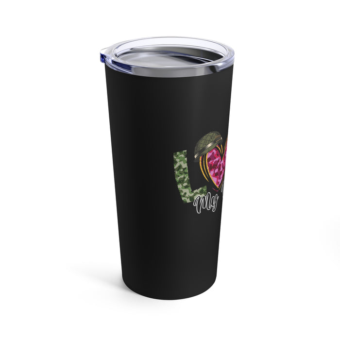 Love My Veteran: 20oz Military Design Tumbler - Show Your Admiration in Style!