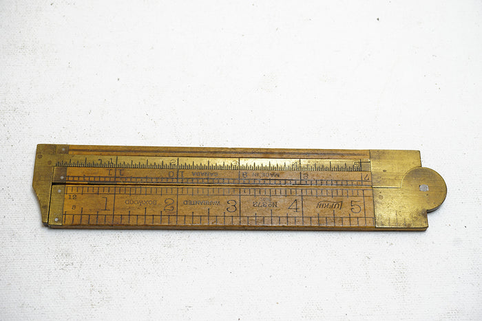 LUFKIN NO. 371 FOLDING CALIPER RULE - 1FT 2 FOLD
