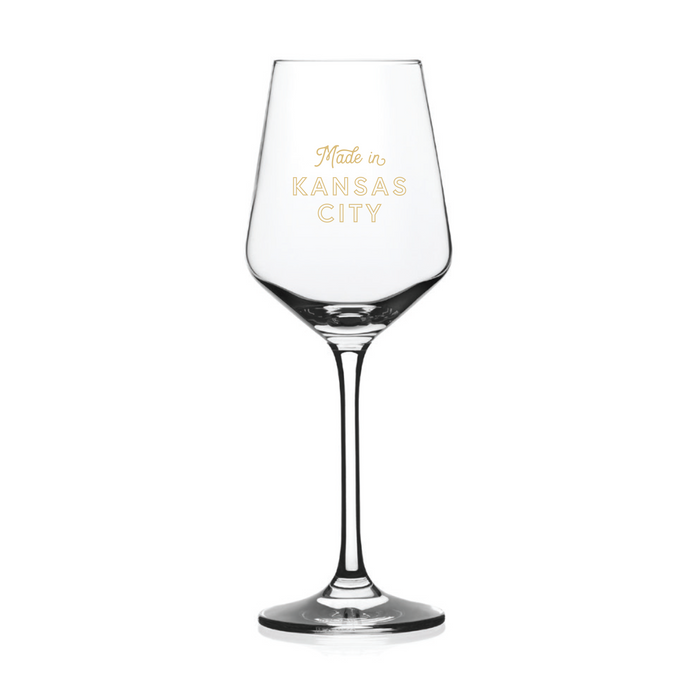 Made in Kansas City Wine Glass