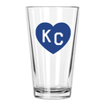 Made in KC x Charlie Hustle KC Heart Pint Glass: Royal Blue