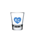 Made in KC x Charlie Hustle KC Heart Shot Glass: Light Blue