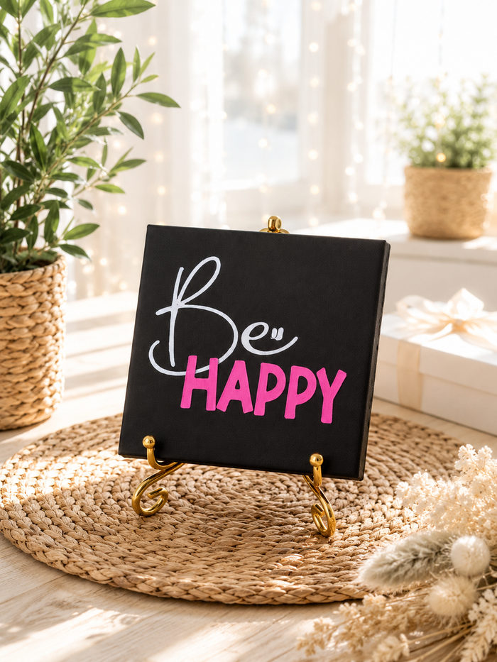 Magnetrahmen-Inlet „Be happy“ von CozyLabs Design