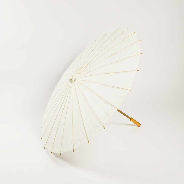 28" Beige/Ivory Paper Parasol Umbrella - PaperLanternStore.com - Paper Lanterns, Decor, Party Lights & More