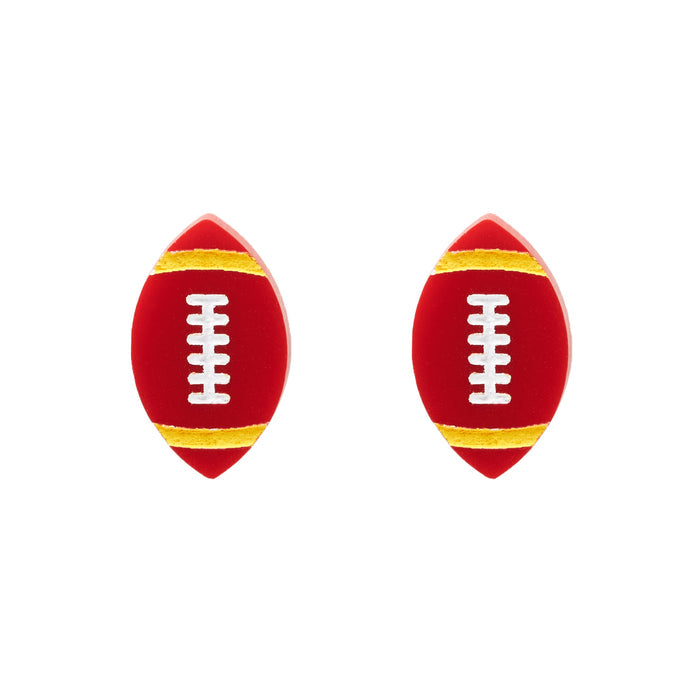 Merry Maker Football Stud Earrings
