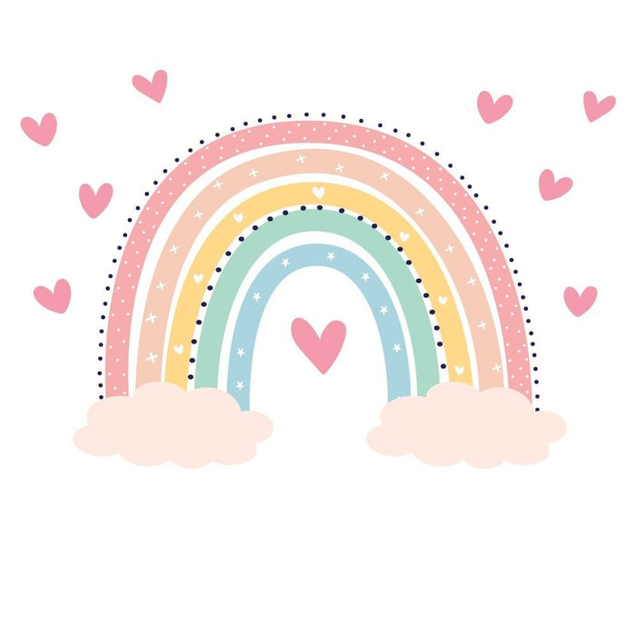 Personalized Boho Rainbow White Toy Box Bench