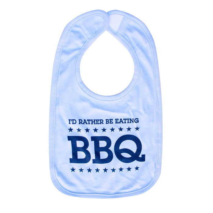 Normal Human I'd Rather Be Eating BBQ Bib - Blue