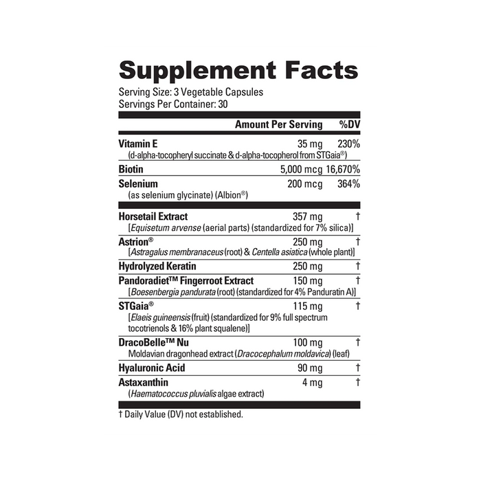NutraBio - Hair Skin Nails - 90 Capsules