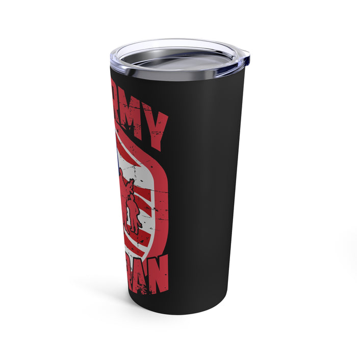 Patriotic 20oz Military Design Tumbler - U.S. Army Veteran Tribute on Black Background