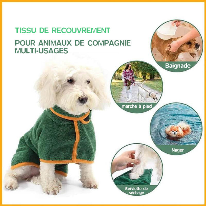 Peignoir pour animaux de compagnie super absorbant ciaovie
