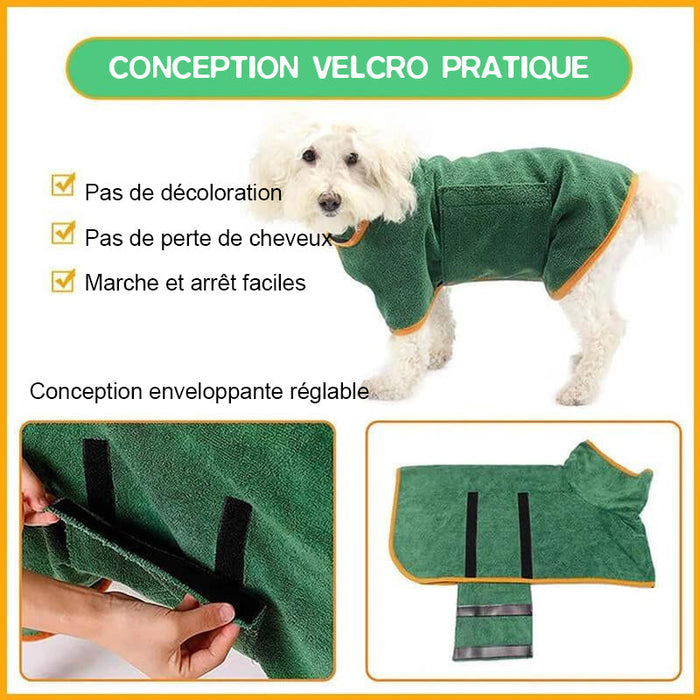 Peignoir pour animaux de compagnie super absorbant ciaovie
