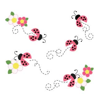 White Toy Box Bench - Pink Ladybugs