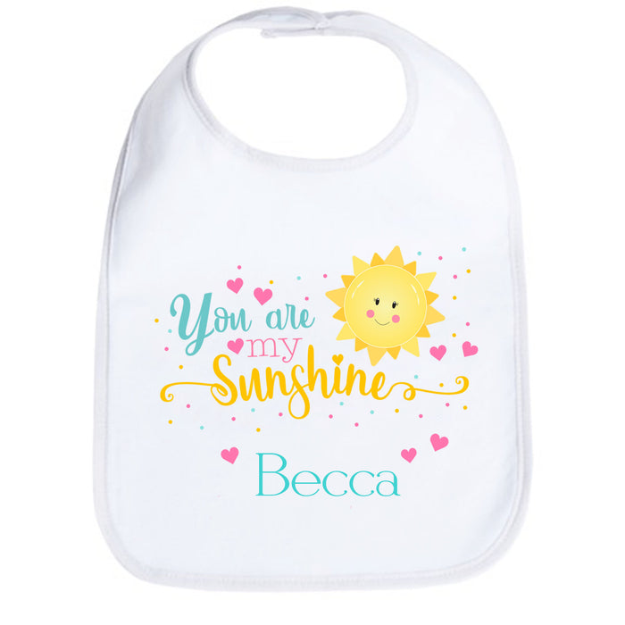 Personalized You are my Sunshine Bib