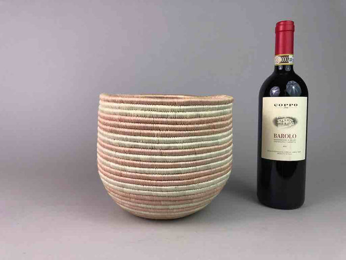 Pink Cylinder Tutsi Sisal Basket | 8" x 7.25" - Niger Bend