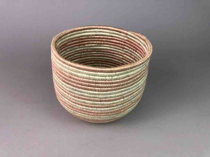 Pink Cylinder Tutsi Sisal Basket | 8" x 7.25" - Niger Bend